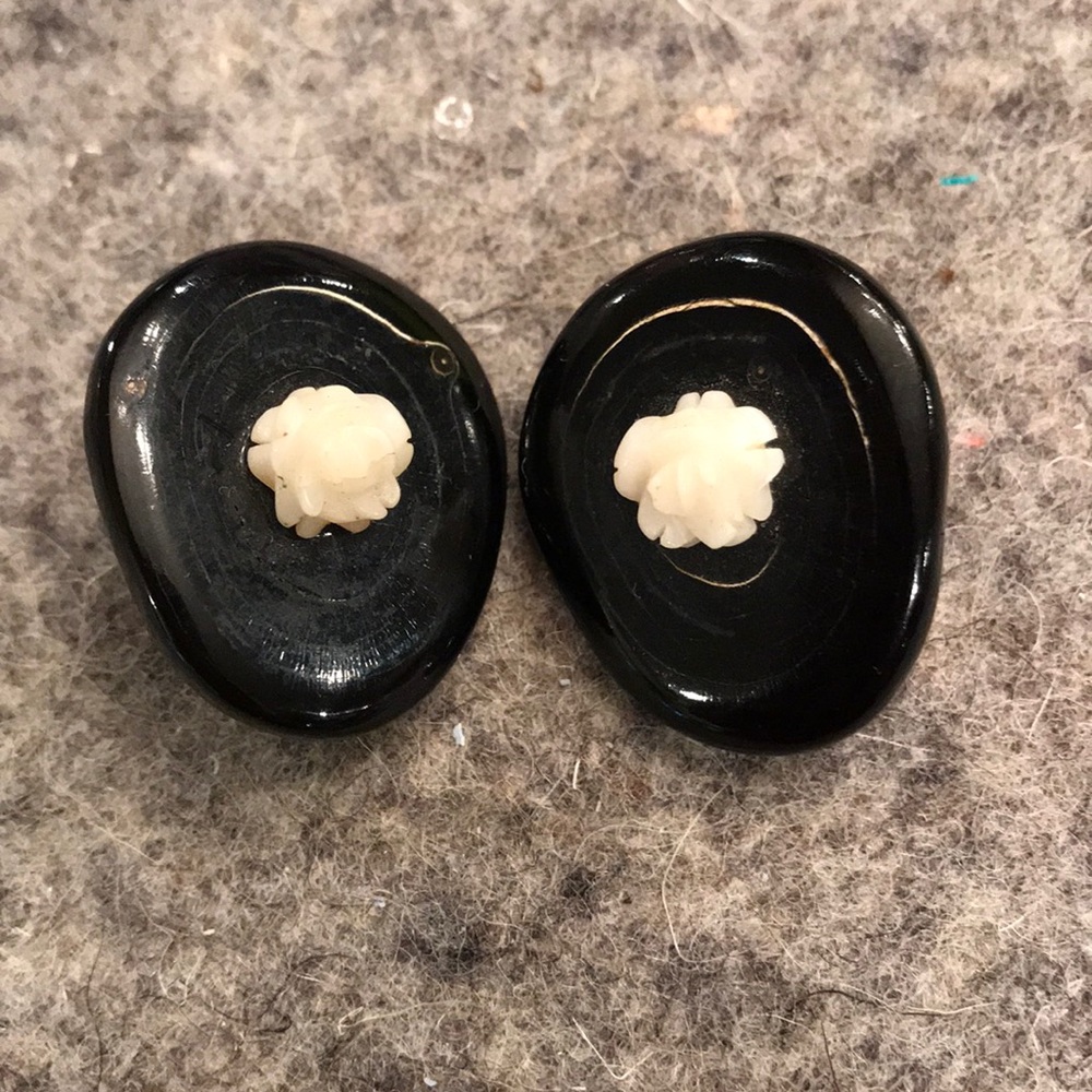 Ebony Clip Earrings
